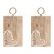 Melrose Carved Wooden Cutting Boards - 16" - Brown and White - Set of 2